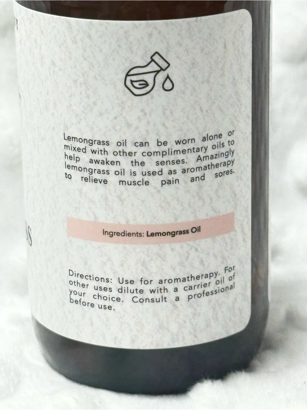 Brooklyn Botany Lemongrass Essential Oil - Amber Bottle with Dropper